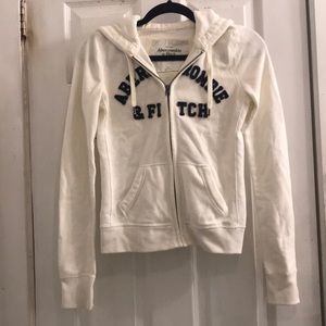 Abercrombie & Fitch White Zip Hoodie